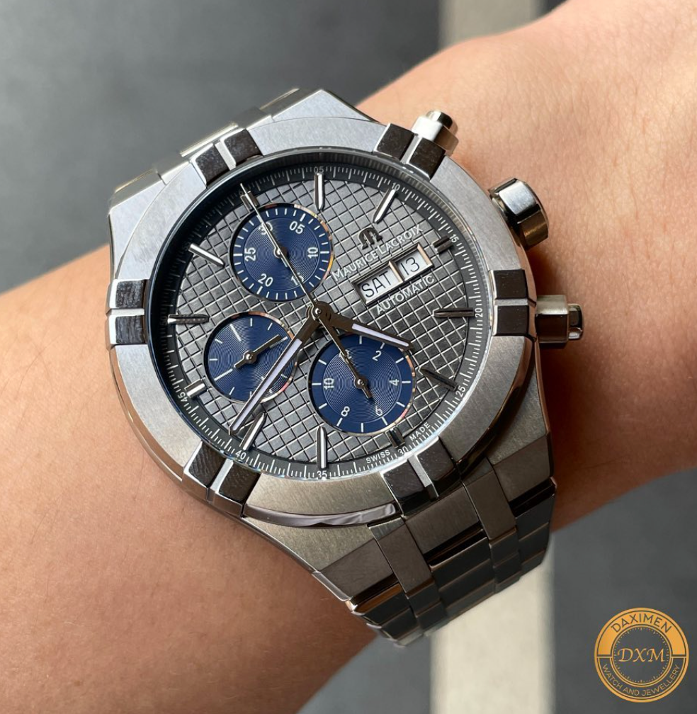 Maurice Lacroix (艾美錶)  |  AIKON 44mm 鈦金屬自動上練計時碼錶 鈦金屬 AI6038-TT032-330-1