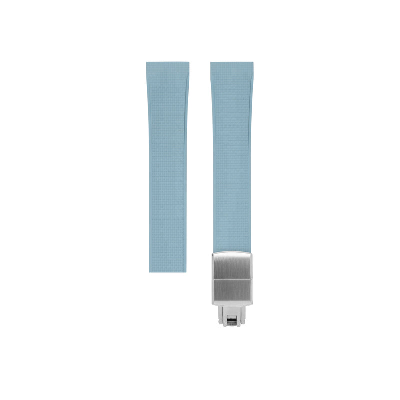 Delugs Cartier Santos de Cartier 專用 Sailcloth 紋理 CTS 橡膠錶帶｜Baby Blue 淺藍