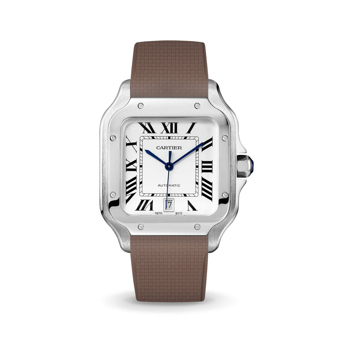 Delugs Cartier Santos de Cartier 專用 Sailcloth 紋理 CTS 橡膠錶帶｜Brown 棕色