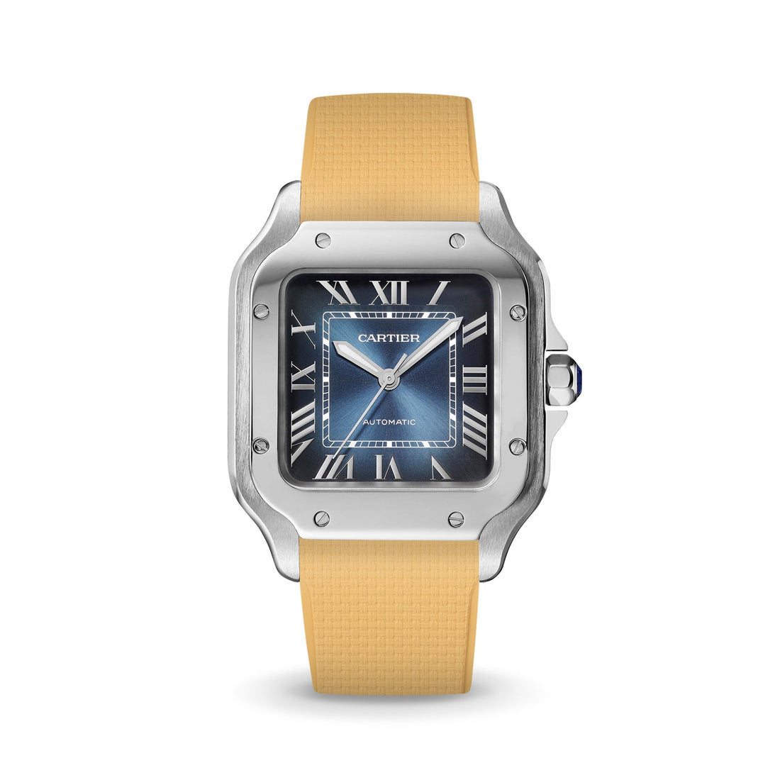 Delugs Cartier Santos de Cartier 專用 Sailcloth 紋理 CTS 橡膠錶帶｜Gold 金色
