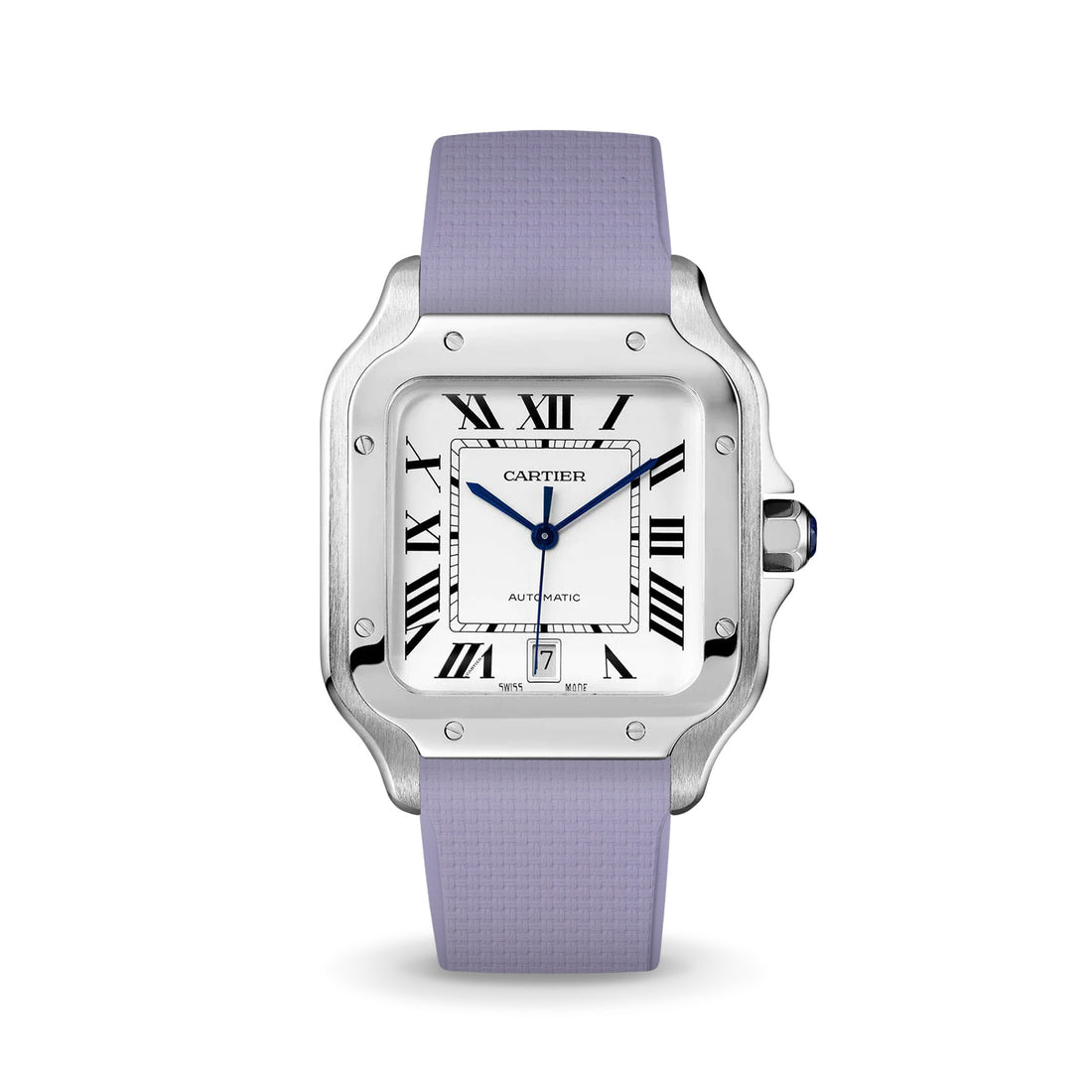 Delugs Cartier Santos de Cartier 專用 Sailcloth 紋理 CTS 橡膠錶帶｜Lavender 薰衣草紫