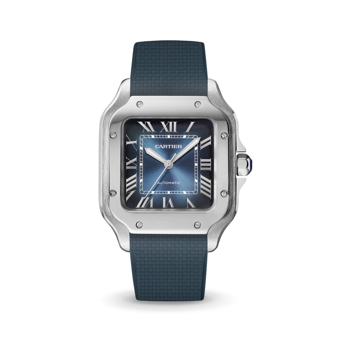 Delugs Cartier Santos de Cartier 專用 Sailcloth 紋理 CTS 橡膠錶帶｜Navy 海軍藍