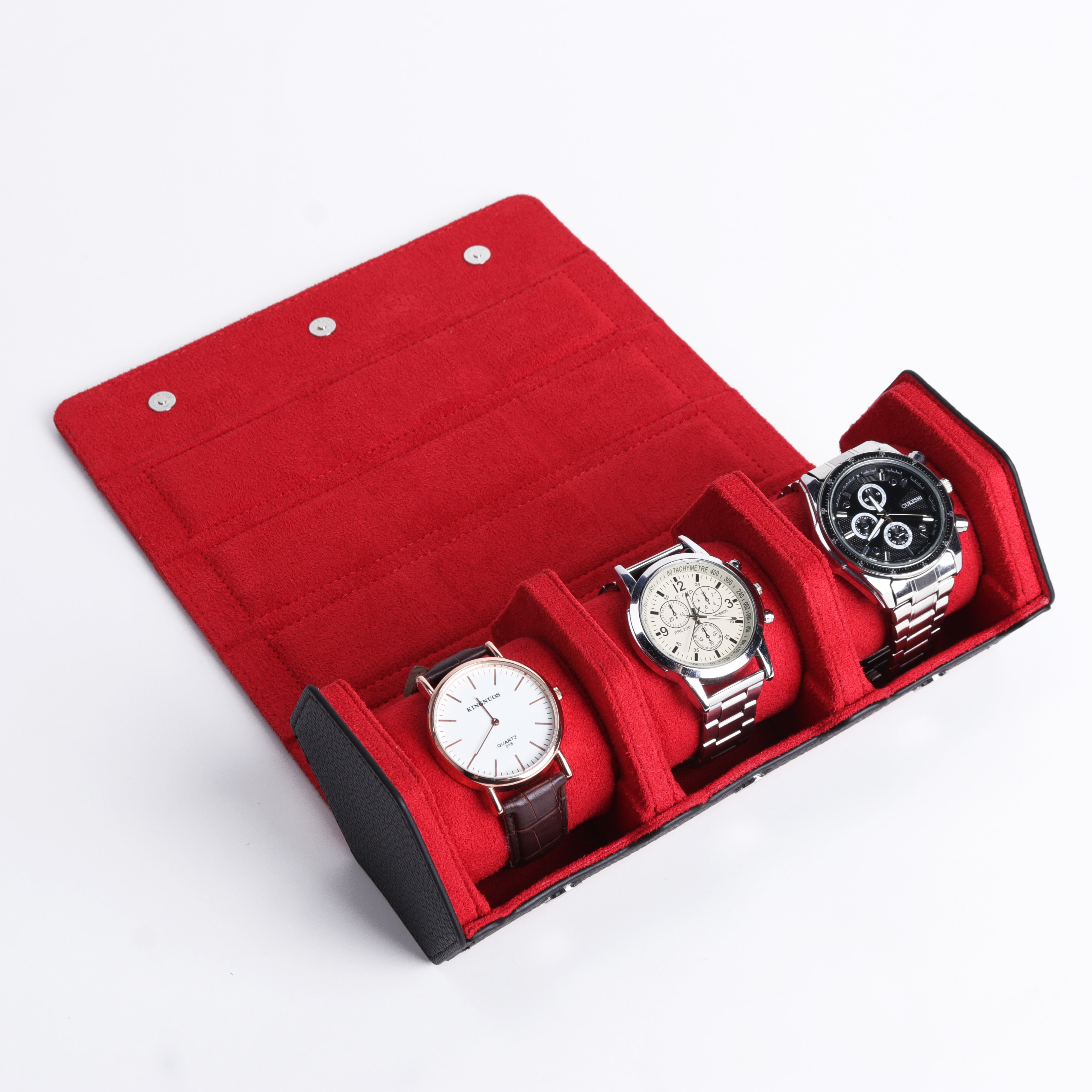 Affiance 六角形 三隻裝手錶 皮質攜帶盒