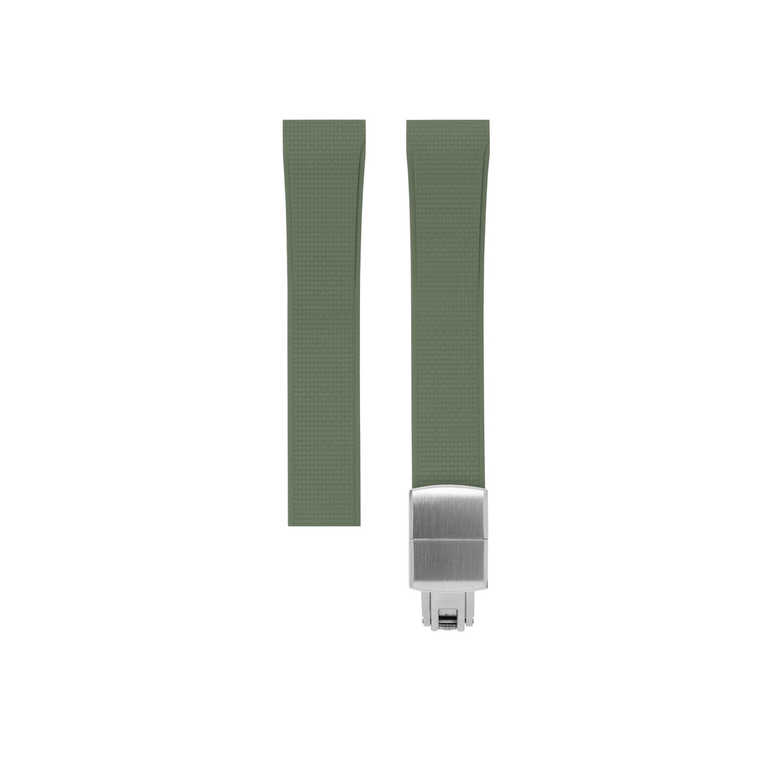 Delugs Cartier Santos de Cartier 專用 Sailcloth 紋理 CTS 橡膠錶帶｜Olive Green 橄欖綠