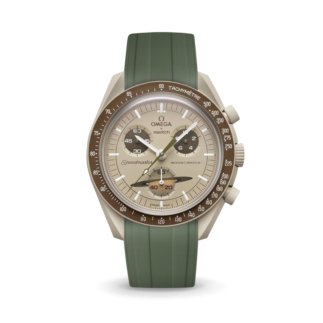 Delugs Omega Speedmaster／MoonSwatch 專用 CTS 橡膠錶帶｜Olive Green 橄欖綠