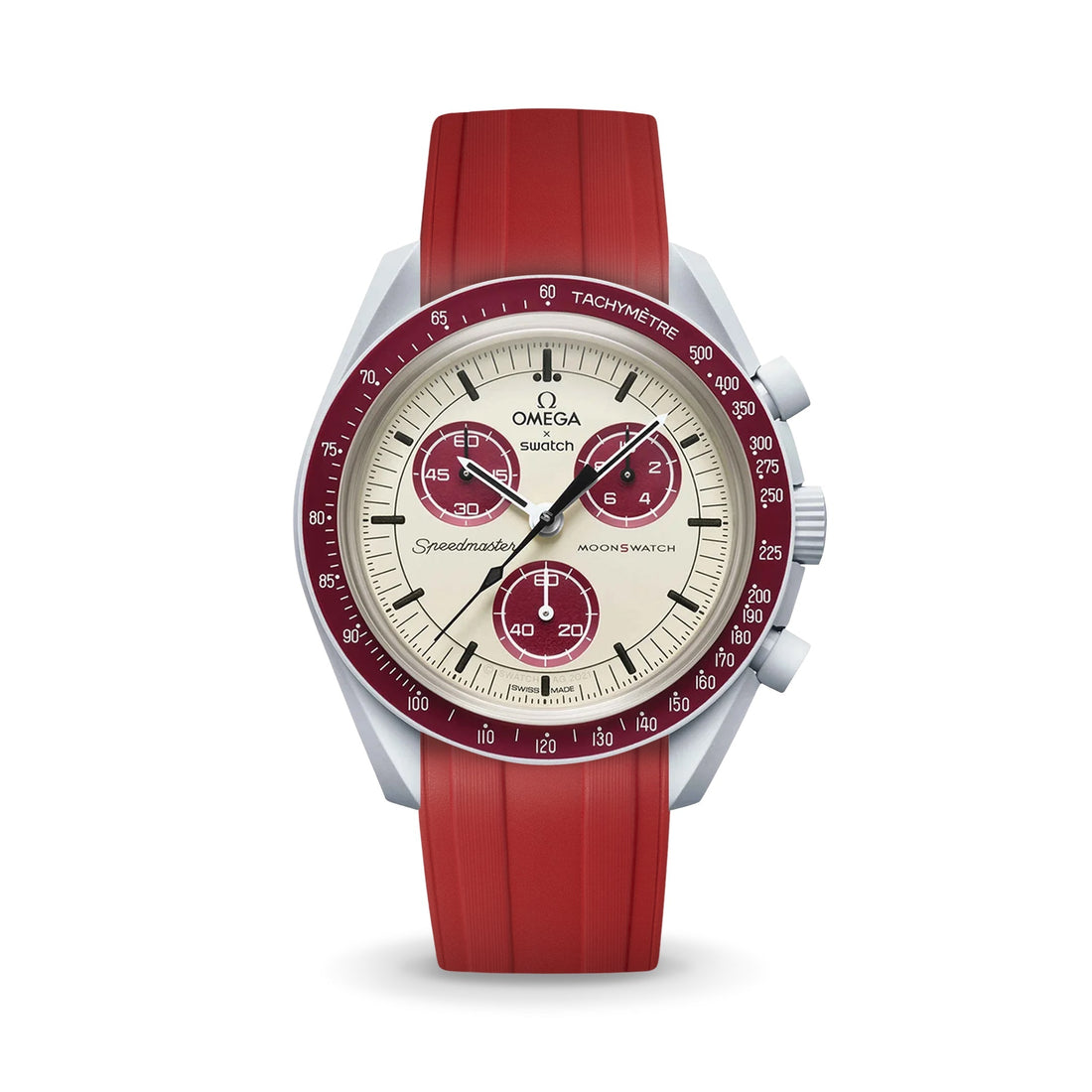 Delugs Omega Speedmaster／MoonSwatch 專用 CTS 橡膠錶帶｜Red 紅色