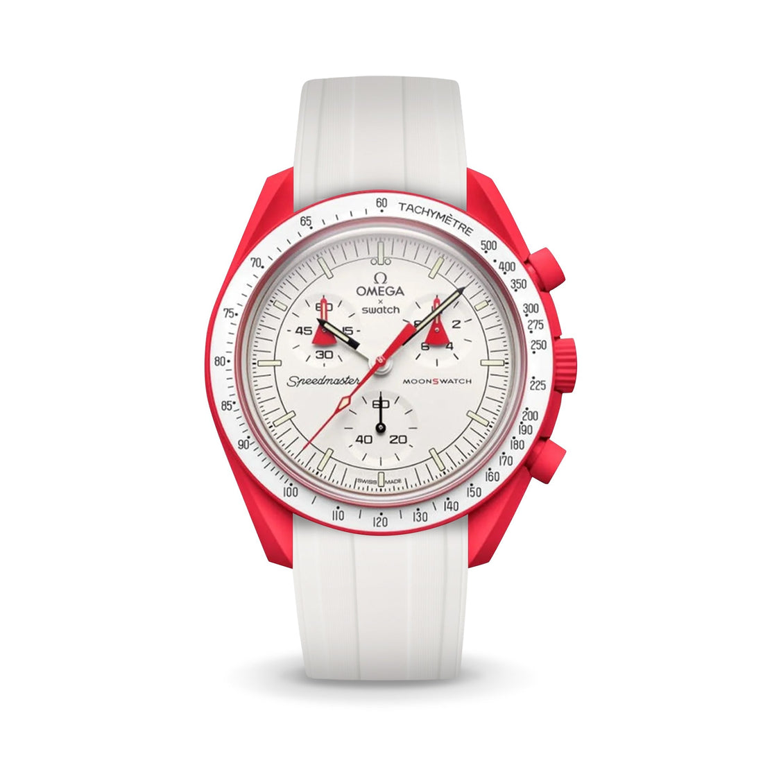 Delugs Omega Speedmaster／MoonSwatch 專用 CTS 橡膠錶帶｜White 白色