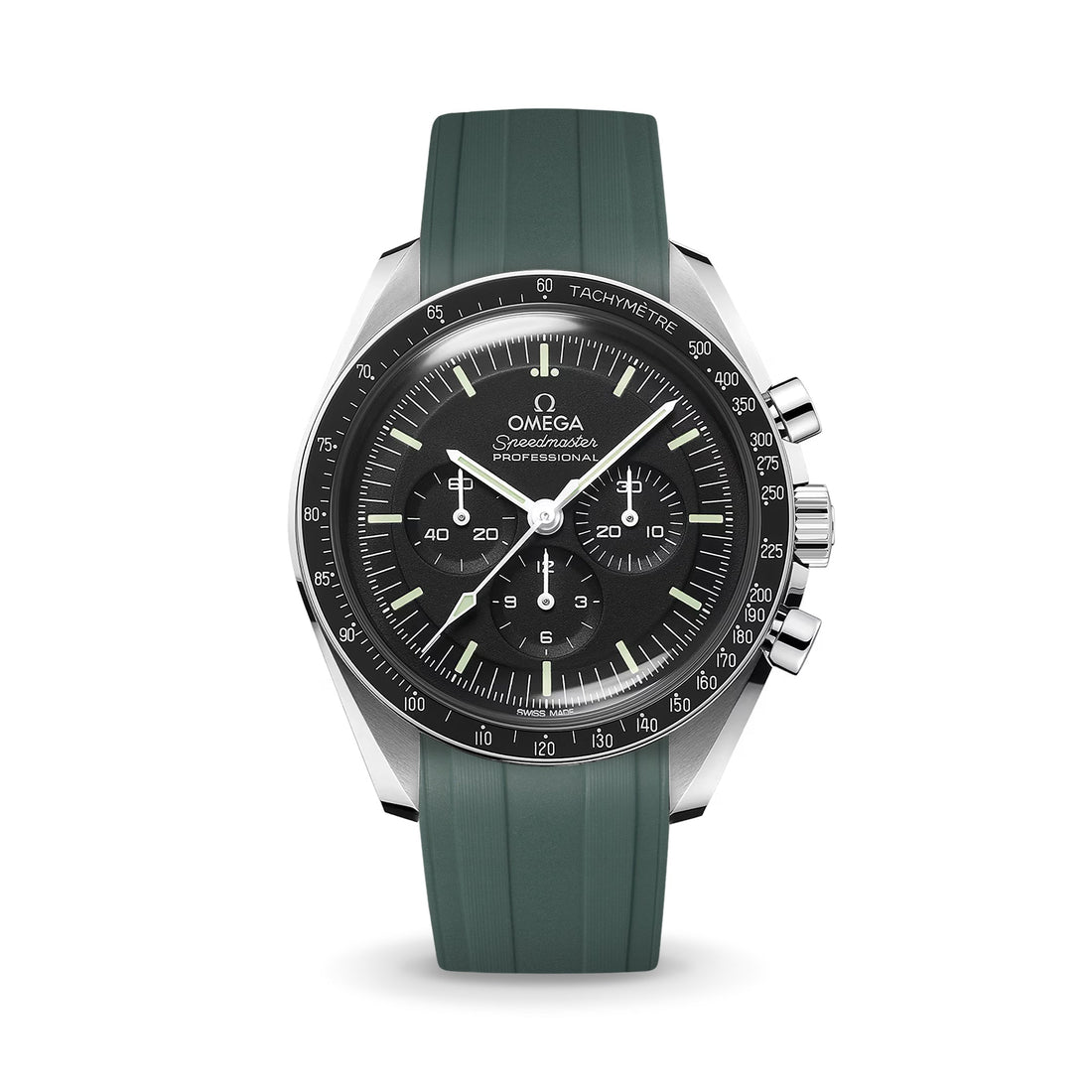 Delugs Omega Speedmaster／MoonSwatch 專用 CTS 橡膠錶帶｜Emerald Green 祖母綠
