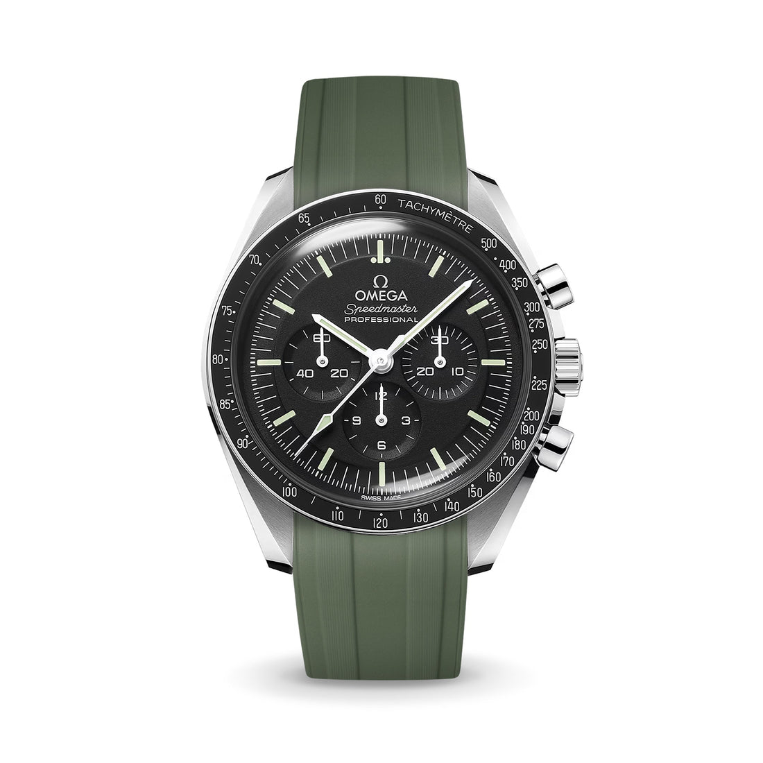 Delugs Omega Speedmaster／MoonSwatch 專用 CTS 橡膠錶帶｜Olive Green 橄欖綠