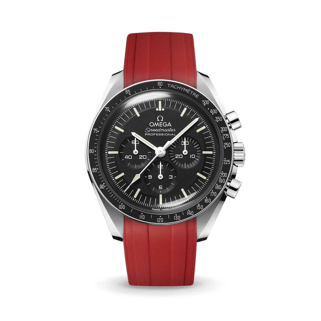 Delugs Omega Speedmaster／MoonSwatch 專用 CTS 橡膠錶帶｜Red 紅色