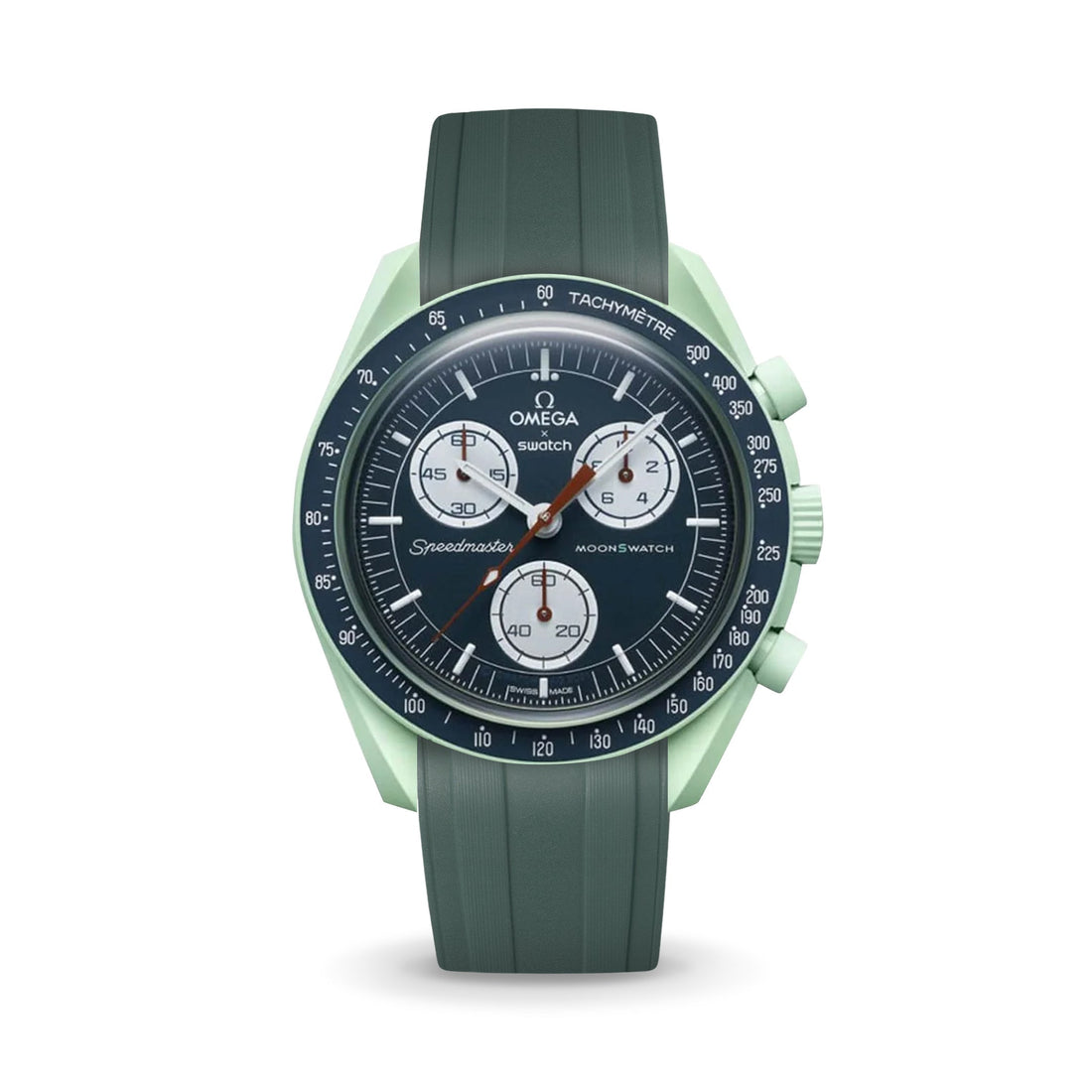 Delugs Omega Speedmaster／MoonSwatch 專用 CTS 橡膠錶帶｜Emerald Green 祖母綠
