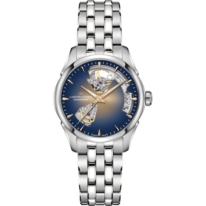 Hamilton 漢米爾頓 Jazzmaster Open Heart 36mm 香檳色不鏽鋼鍊帶 H32215101