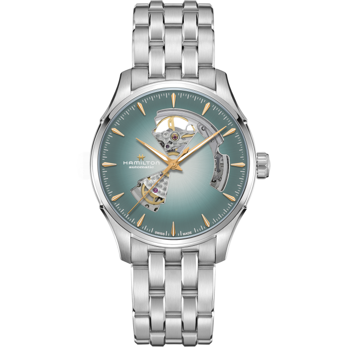 Hamilton 漢米爾頓 Jazzmaster Open Heart 40mm 藍色不鏽鋼鍊帶 H32675141