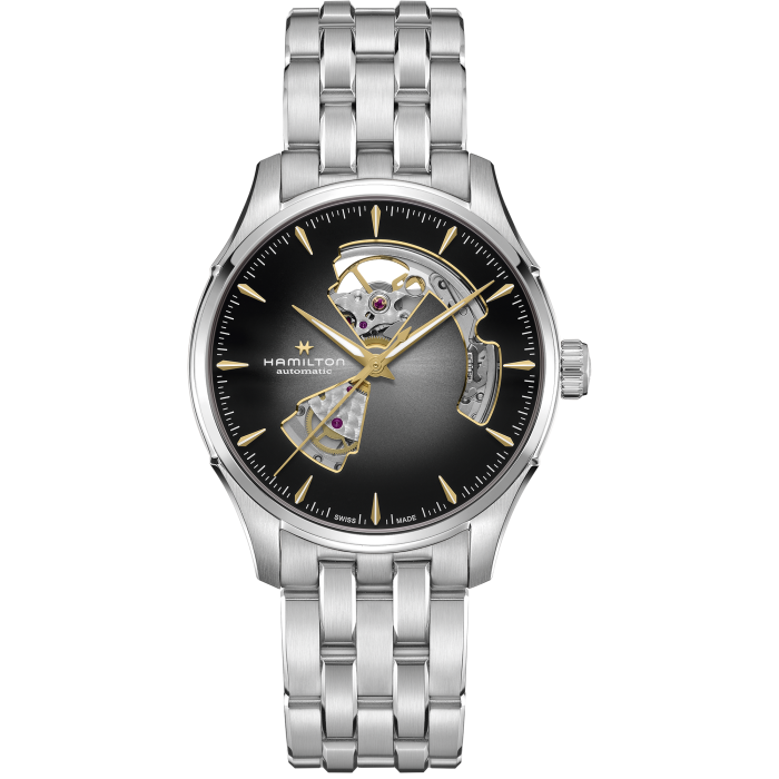 Hamilton 漢米爾頓 Jazzmaster Open Heart 40mm 銀色不鏽鋼鍊帶 H32675181