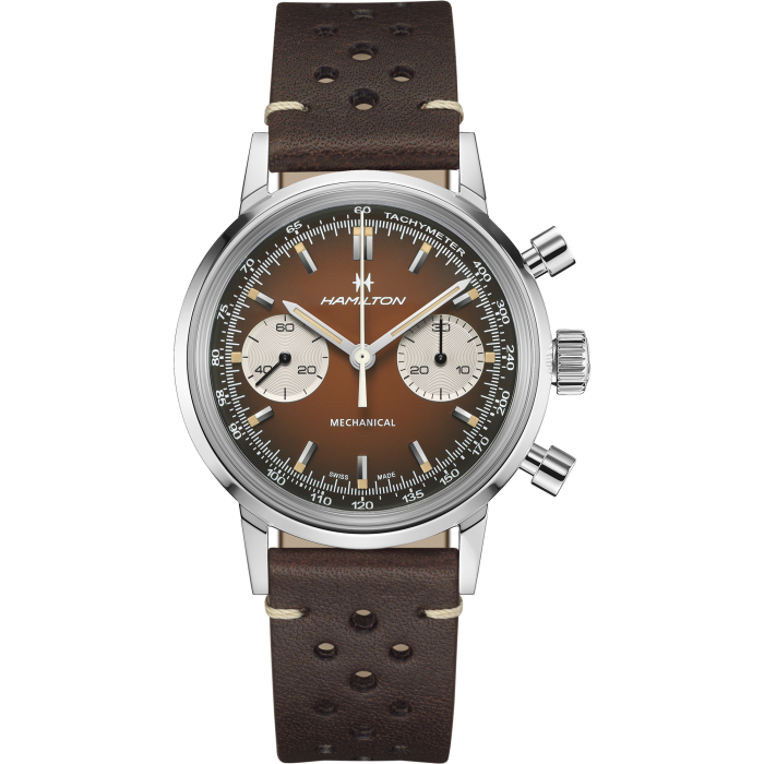 Hamilton 漢米爾頓 Intra-Matic H 40mm 棕色手上鍊計時碼錶 H38429591