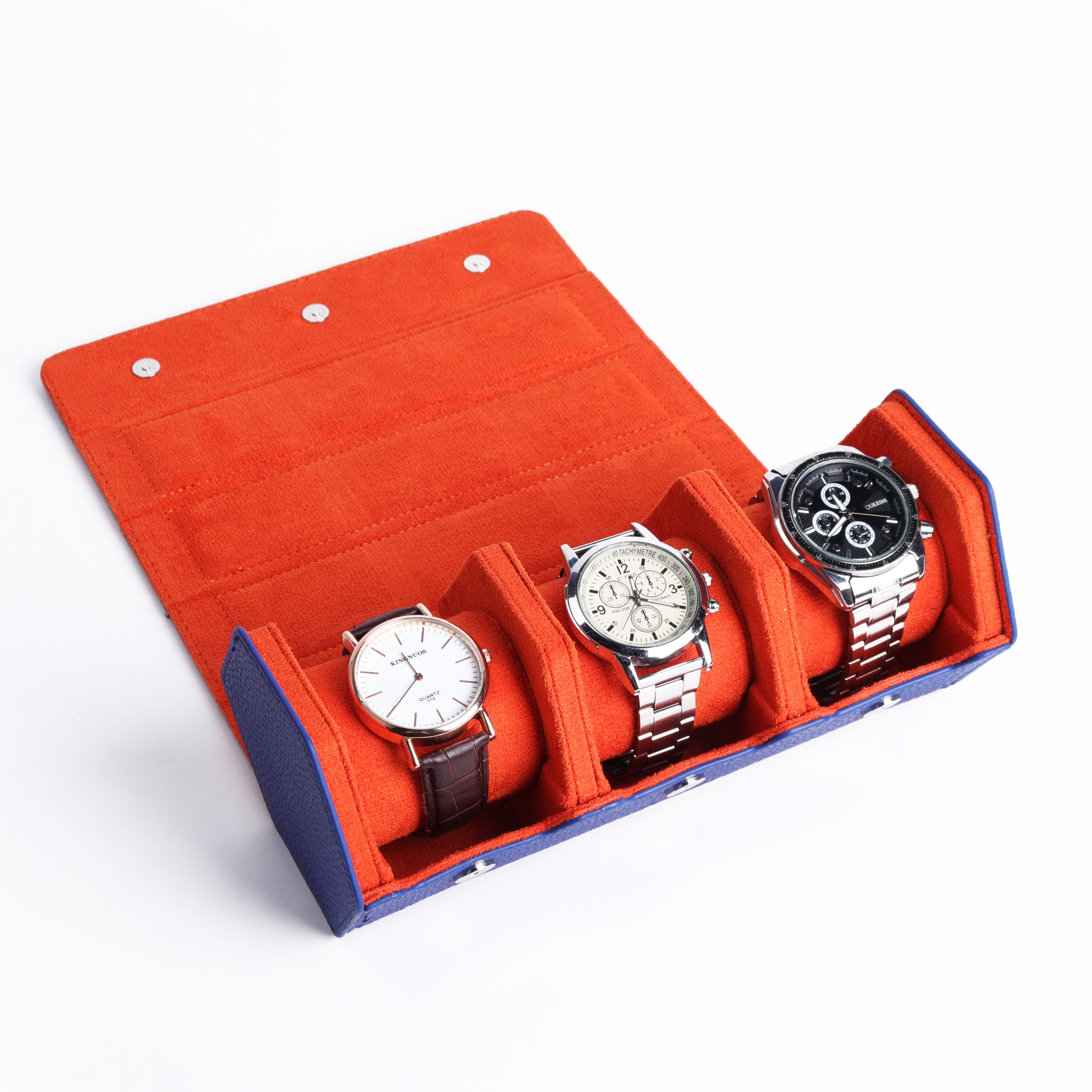 Affiance 六角形 三隻裝手錶 皮質攜帶盒