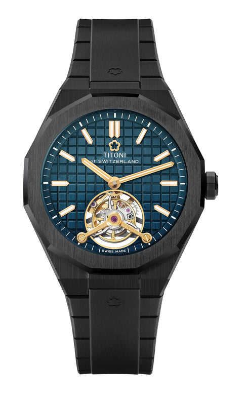 TITONI 梅花 LUXE TOURBILLON 深藍色陀飛輪 1000 Z-R-741